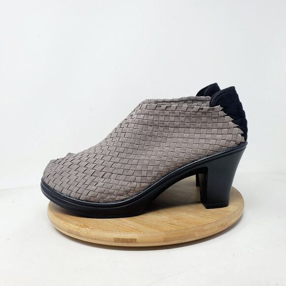 Bernie Mev Chesca Boots Womens 40 Grey Woven Ankle Bootie Woven Block Heel Shoe - Picture 7 of 10